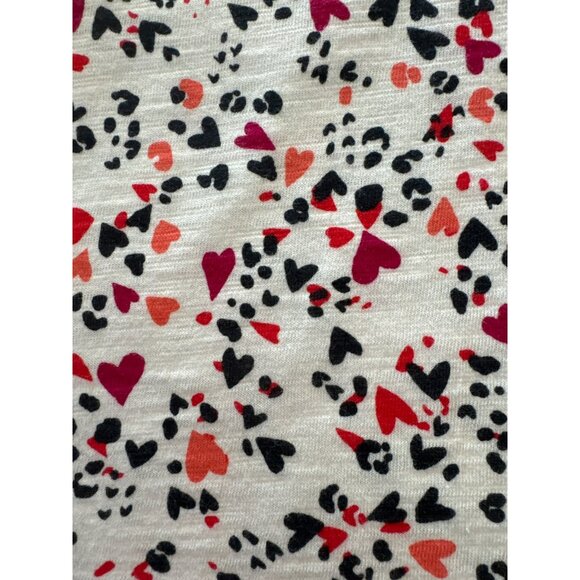 Chicos Knit V-Neck Top Red Black Heart Print Long Sleeves Size XL 3 NWT - Picture 7 of 7